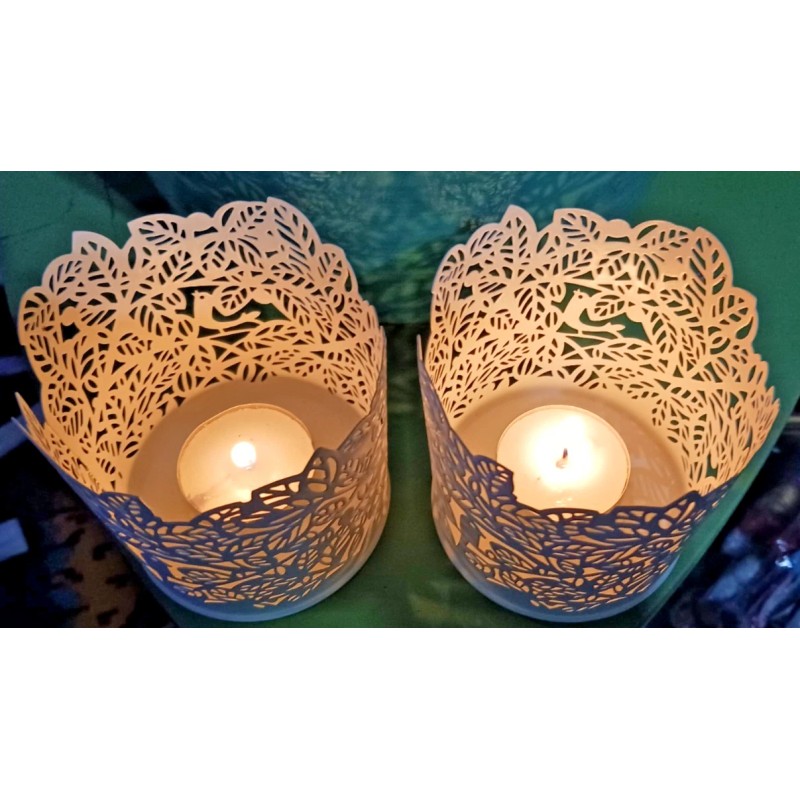 Ikea SAMVERKA Tealight holder, White, 3 ¼ " Steel BRAND