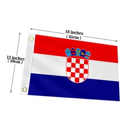 Double Sided Croatia Boat Flag 12x18IN Croatians Marine Small Flag Bright Colors Fade Proof Nylon Truck Motorcycle Banner with 2 Brass Grommets Outside