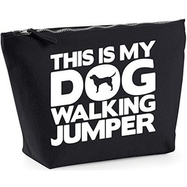 Hippowarehouse This Is My Dog Walking Jumper printed make up cosmetic wash bag 18x19x9cm