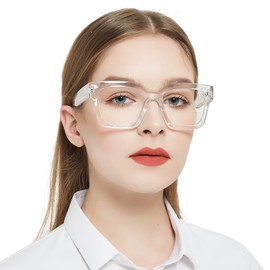 OCCI CHIARI Clear Reading Glasses for Women 1.75 Square Oversized Readers 1.0 1.25 1.50 1.75 2.0 2.25 2.50 2.75 3.0 3.5 (Clear, 1.75)