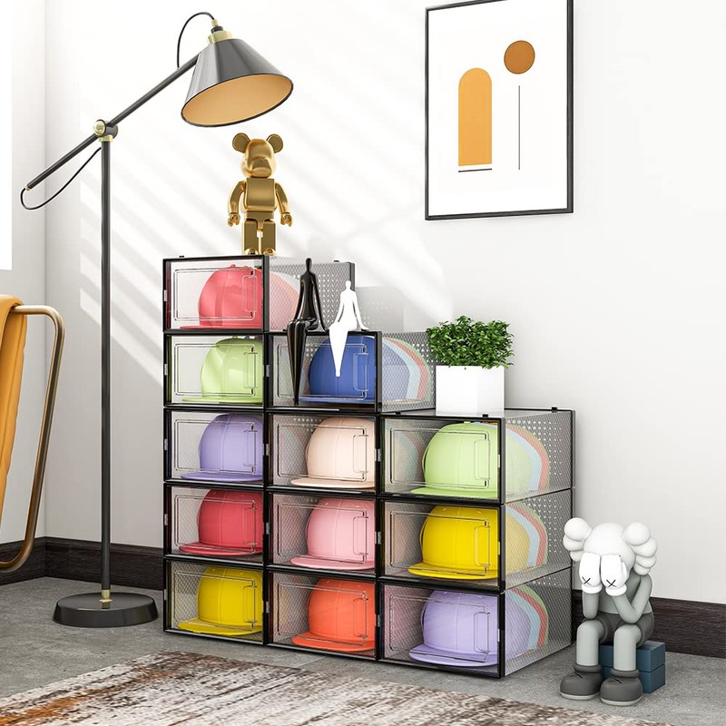 QualiapeX Hat Organizer for Baseball Caps, Hat Storage Box Showcase,