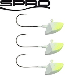 Spro Erie Jighead Gripper Jig 22 Yellow / White - 3 Erie Jig Hooks for Pike & Zander Fishing Jig Heads for Rubber Fishing Lead Head Size: 24g / Size 5/0