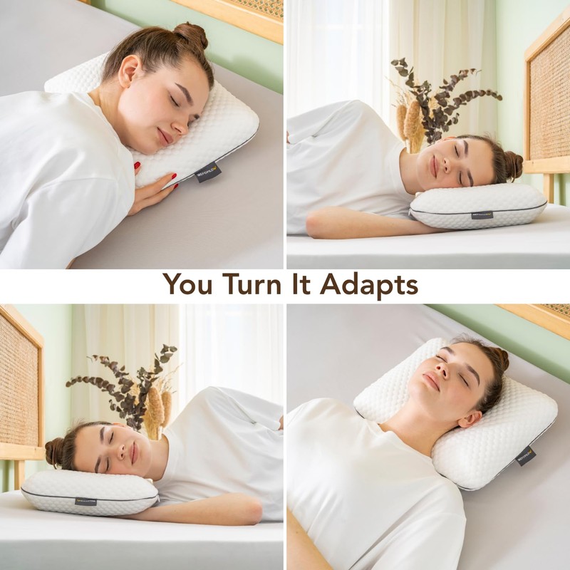 Travel Memory Foam Pillow for Sleeping, Comfortable Camping Pillow, 15.75x11.81x3.94