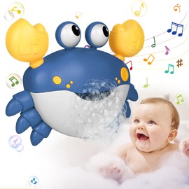 DBREAKS Baby Bath Toy, Bath Toy Crab with Music, Bubble Machine, Bath Toy Baby from 1-4 Years, Water Toy Children, Gifts for Boys and Girls (Blue Crab)
