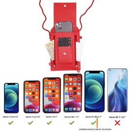 Neck pouch – neck pouch leather – neck pouch for men and women, red, Neck pouch