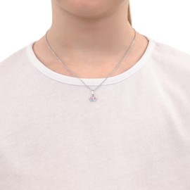 Amor Necklace with Pendant 925 Sterling Silver, Girl's Children's Necklace, 35 + 3 cm, Silver, Butterfly, Comes in Jewellery Gift Box, Sterling Silver, No Gemstone