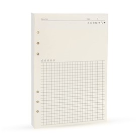 Harphia Spiral Notebook Refill, A5 Planner Inserts, 6 Ring Binder Refill, for Filofax/Personal Journal, 45 sheets/90 pages, (A5 5.59 x 8.27 inches, Noterecord)