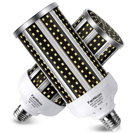 2 Pack 500W Equivalent LED Corn Light Bulb Black 5500 Lumen 6500K 60W Large Area Cool Daylight White E26/E27 Medium Base for Outdoor Indoor Garage Warehouse Factory Workshop Street