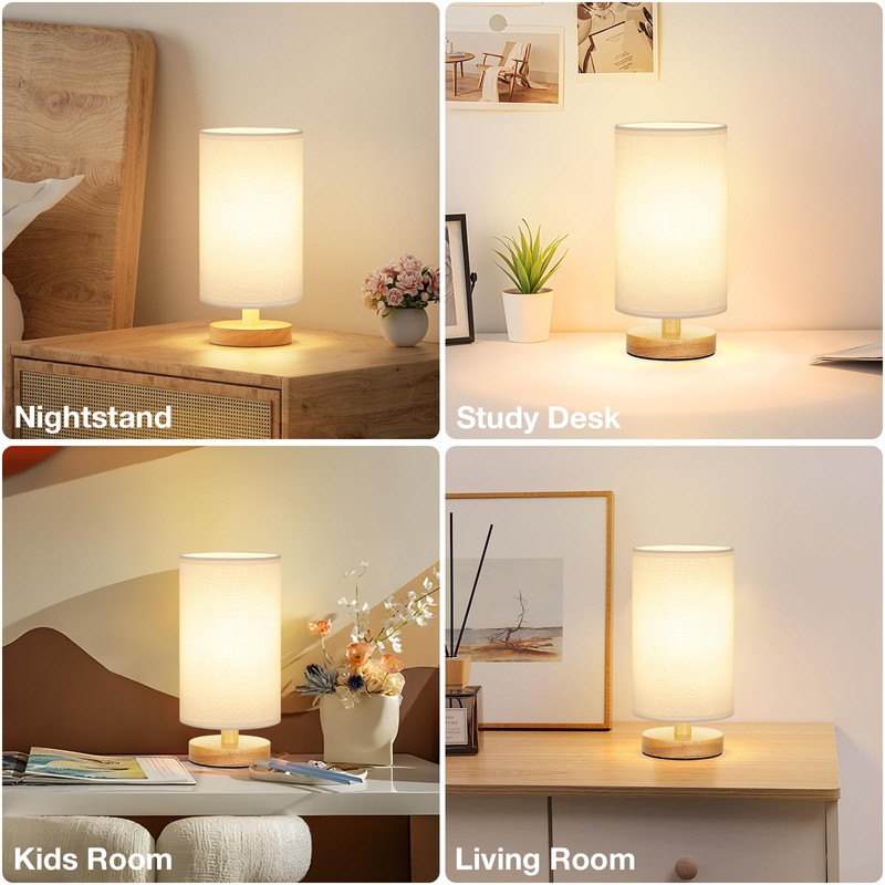 Fenmzee Small Table Lamp for Bedroom - Inline Control, Bedside