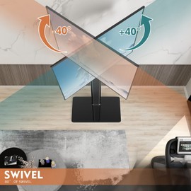 Hemudu Universal Floor TV Stand with Mount 80 Degree Swivel Height Adjustable and Sp...