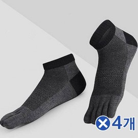 Men's Black Banding Point Toe Socks (4 Pairs) Toe Socks