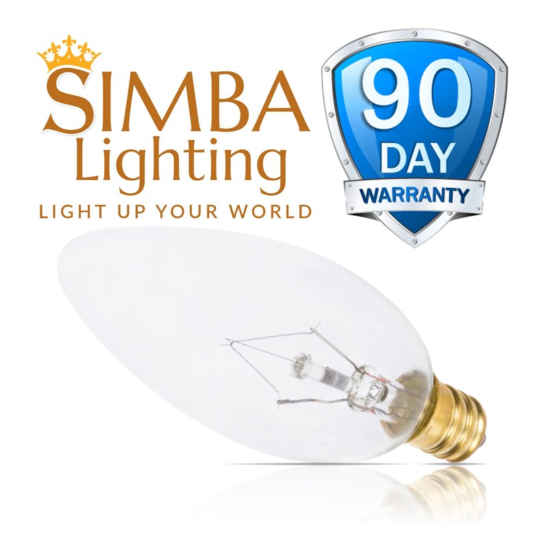 Simba Lighting Candelabra Torpedo Clear B10 CTC 25W E12 Base
