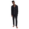 Eberjey Men's William Modal Long PJs, Black/Ivory, M