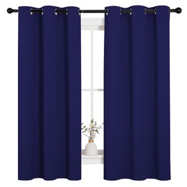 NICETOWN NICETOWN All Season Thermal Insulated Solid Grommet Top Blackout Curtains/Drapes/Panels for Kid's Room (Royal Blue, 2 Panels, 42 x 63 Inch)