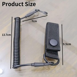 sundrerfect Paracord Tactical Lanyard, Spiral Key Ring, Elastic Fishing Lanyards, Tactical Lanyard Spiral Key Ring, Safety Rope for Fishing, black