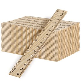 YUUHJUN 144 Packs 6 Inch Wooden Rulers, 2 Scales Double Sided Pine Wood Student Rulers Measuring Rulers Straightedge for Home, School, Office, Craft Uses, 15 cm