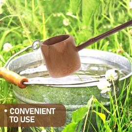 DOITOOL Wooden Water Ladle Long Handled Ladle Water Dipper ing Scoop Bath Bamboo Japanese Bailer Scoop for Tea Ceremony Garden