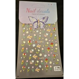 5D Embossed Spring Flowers Nail Art/Decor