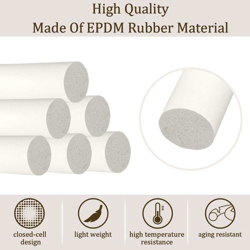 Storystore Backer Rod, 1/4" Diameter x 16.4' Length White EPDM