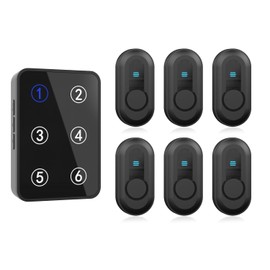 Daytech Elderly Pager 6 Digit Display Positioning 110dB for Home, Nursing Home, Hospital (1 Receiver + 6 Buttons)