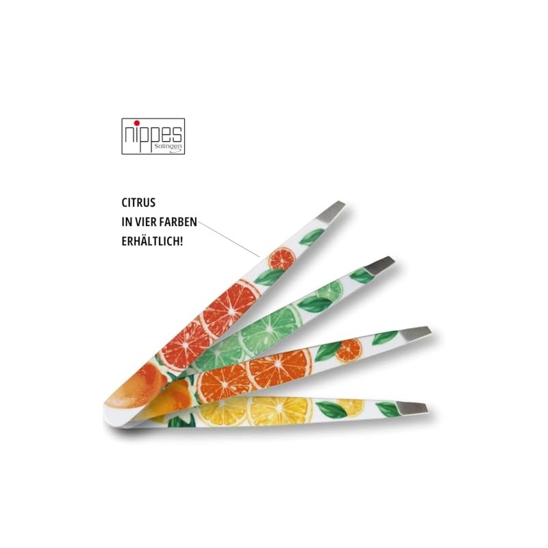Nippes Orange Citrus Cosmetic Tweezers, Bevelled Tip, Stainless Steel, 9cm,