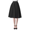 Urban GoCo Women's A-Line Pleated Flared Midi Skirt - Black