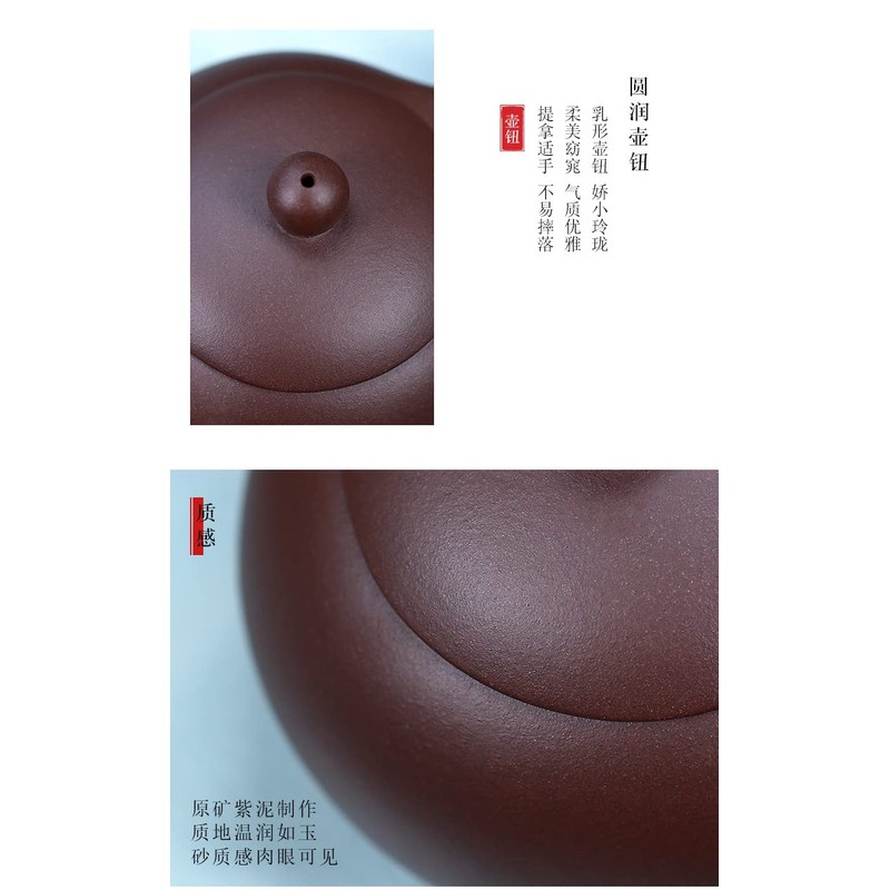 Xishi Teapot 7oz Chinese Zisha Clay Pot Ceramics Purple Sand
