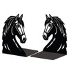 Peacoblue Metal Bookend Stopper Holder Stand for Shelves Decorative, 13.5x11x17.7cm Modern Creative Heavy Duty Study Book End for Desk Shelf, 1 Pair (Horse Head)
