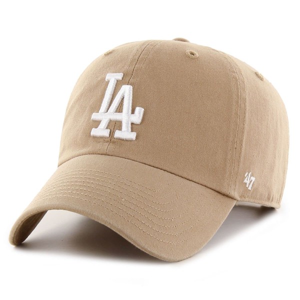 47 Los Angeles Dodgers Clean Up Dad Hat Baseball Cap Khaki, White
