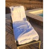 Frontgate Newport 83" X 31" White Cushioned Velour Chaise Lounge