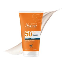 Protector Solar Corporal Dermatológico Avene Intense Protect FPS50+, Protector Solar Corporal y Facial para Piel Sensible, Protección UVA UVB y Luz Azul, Resistente al Agua, 150ml