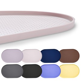 Hubulk 100% Waterproof Silicone Pet Feeding Mat with Raised Edge for Food and Water, Dog Bowl Mats, Cat Bowls Placemat with High Lip Protects Floor for Cats and Dogs (White Sand, 24" L x 16" W)