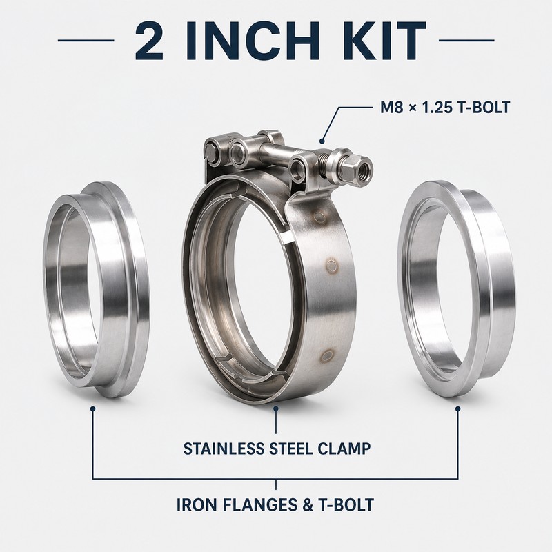 3 Inch V-Band Exhaust Clamp Kit with Male Female Flanges