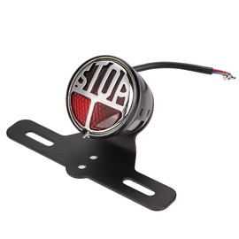 aqxreight - Motorcycle Tail Light, Universal Vintage Motorcycle Tail Brake Light Lamp with License Plate Bracket