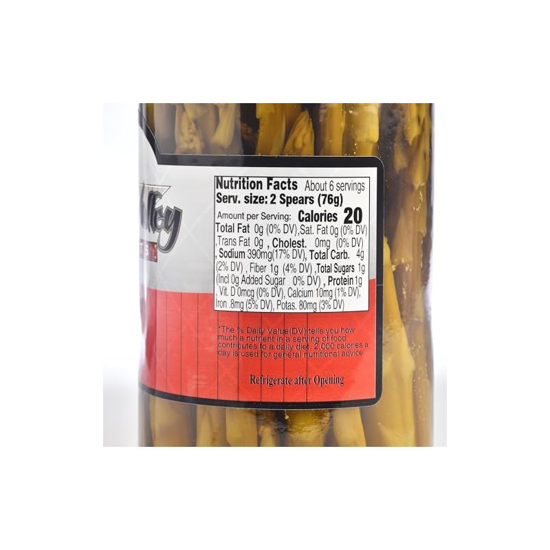 Amish Valley Products Pickled Aspargus Spears Glass Jar Vegetable (Zesty,