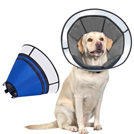 Soft Dog Cone for Dogs After Surgery, Breathable Pet Recovery Collar for Large Medium Small Dogs and Cats, Adjustable Dog Cone Collar, Elizabethan Collar (Blue, XXL(Neck 20“-24”))