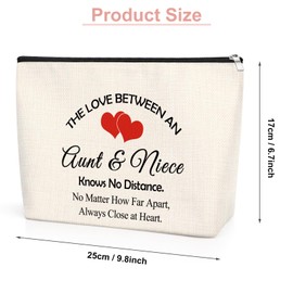 Aunt Niece Gifts Cosmetic Pouch Niece Gifts from Auntie Gifts for Niece from Aunt Birthday Gifts for Niece Adult Niece Gifts from Auntie Christmas Birthday Graduation Gifts Makeup Travel Pouch