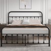 VECELO Queen Metal Platform Bed Frame with Headboard, Heavy Duty
