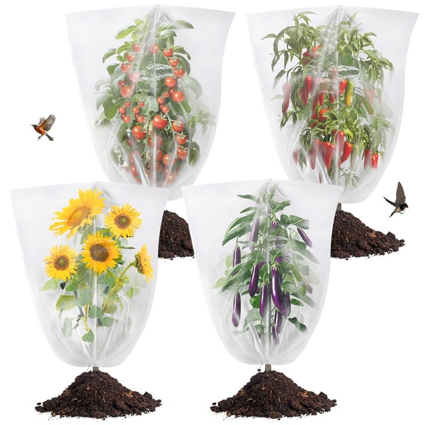 Remiawy Fruit Tree Netting, 4 Pack Cicada Bird Netting for