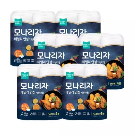 Monalisa 모나리자 데일리 안심 키친타올 140매 4롤 6개(총 24롤) Mona Lisa Daily Safe Kitchen Towel 140 sheets 4-rolls 6-packs (Total 24-rolls)