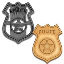 Mighty Gadget Police Badge Cookie Cutter, 4.25x3.26"