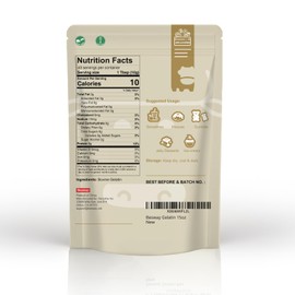 Besway Beef Gelatin Powder Unflavored 15oz, Culinary Gelatin for Gummies, Marshmallows, Desserts and more, No-GMO, Halal, Keto, Product of China