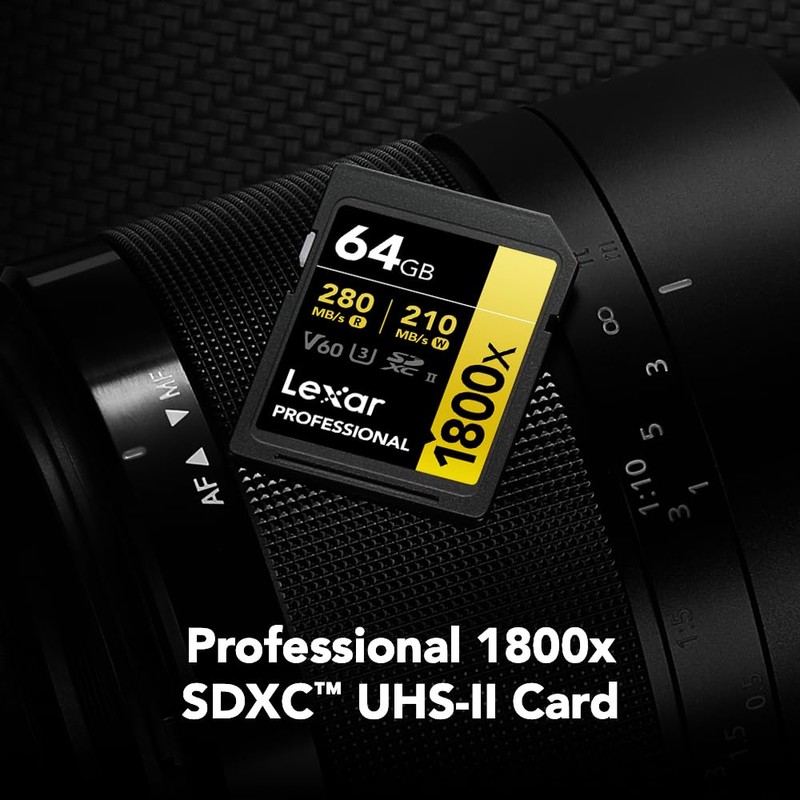 Lexar SD Card Professional 1800x SDXC Card Max Read 270MB/s