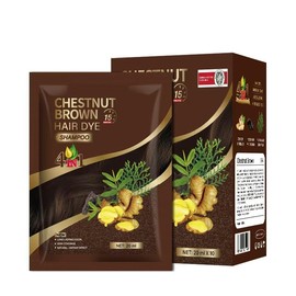 10 Pack Chestnut Brown Hair Dye Shampoo Hair Color Shampoo 4 in 1 for Women Men,Instant Hair Color for Gray Hair Coverage,Colors Hair in Minutes – Lasts Up To 2-3 Weeks – 200 Ml (Chestnut Brown)