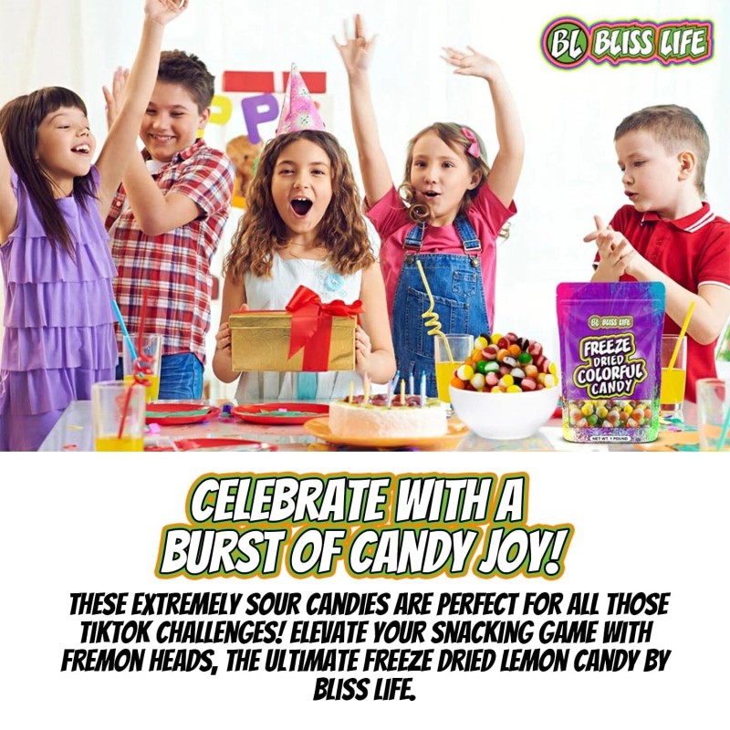 Bliss Life Fremon Heads Freeze Dried Lemon Candy 3 oz