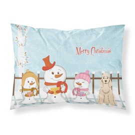 Caroline's Treasures Merry Christmas Carolers Cocker Spaniel Buff Fabric Standard Pillowcase BB2425PILLOWCASE, Multicolor