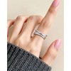 Desnuage Silver Plated Rings for Women Adjustable Open Ring Vintage