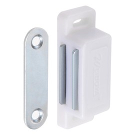 DTGN 46x15mm(LxW) Cabinets Magnets Latch - 1 Pack - Good for Kitchen Cupboard Drawer Furniture - ABS Plastic Magnetic Closure Closet Door Catch - White