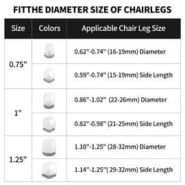 RCHYFEED Protective Caps for Chair Legs, Pack of 24 Transparent Chair Leg Caps with Grey Felt for Straight and Oblique Chair Legs, Chair Leg Protectors Eliminate Noise and Scratches (Square, 21-25 mm)