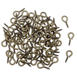 400PCS Small Eyelet Screws 5.5 * 12MM Bronze Screw Eye Pins,Mini Eye Screw Hooks Eyelets for DIY ewellery Making Craft Projects